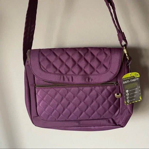 Travelon Purple Anti-Theft Bag and Wallet Set - Picture 2 of 10